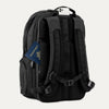 Rear view of Travelpro Altitude All-Purpose Laptop Backpack in Jet Black, featuring padded straps and QuickSlip Pocket with phone.
