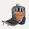 Travelpro Altitude All-Purpose Laptop Backpack in Stellar Navy/Grey, interior view with laptop sleeve and built-in compartments.